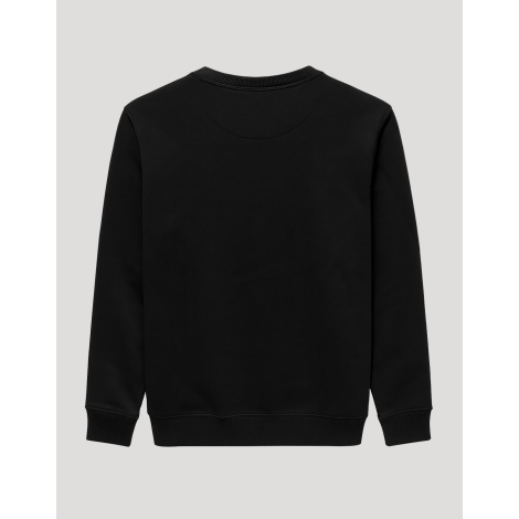 Sweat unisexe à plat vue dos coloris noir surface uniforme sans marquage visible