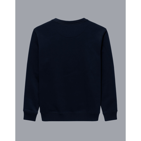 Sweat unisexe à plat vue dos coloris bleu marine surface uniforme sans marquage visible