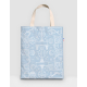 Tote bag canvas polyester motif graphique sport lignes blanches fond bleu surface complète marquage visible sur l’ensemble du sa