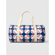 Sac polochon canvas polyester motif balles de baseball fond bleu surface complète marquage visible sur l’ensemble du sac