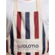 Tablier zoom haut vêtement logo Walomo visible marquage visible sur la poitrine