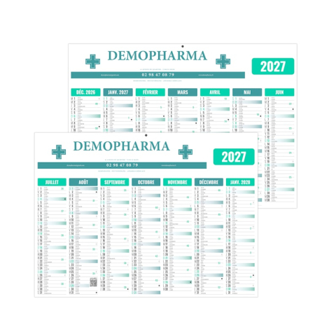 Calendrier bancaire 2027 personnalisable - Eco
