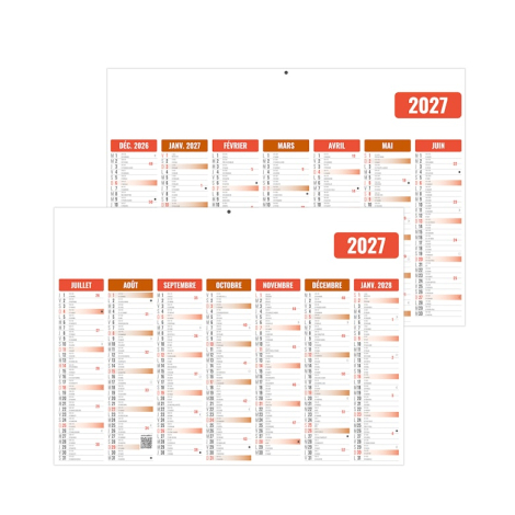 Calendrier bancaire 2027 personnalisable - Eco