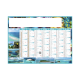 Deuxième face du calendrier Exotic 2027 de juillet à janvier avec paysage insulaire