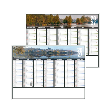 Calendrier bancaire 2027 personnalisable Liberté