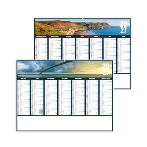 Calendrier bancaire 2027 personnalisable Liberté