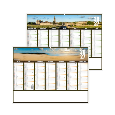Calendrier bancaire 2027 personnalisable Liberté