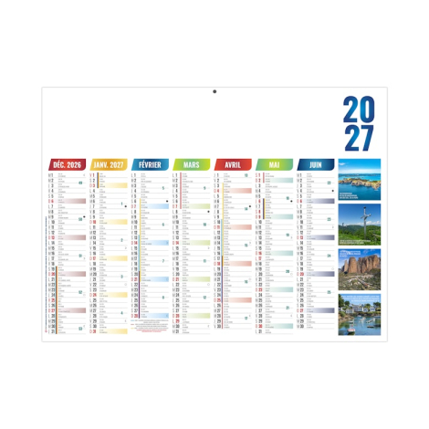 Calendrier Alexandre 2027 recto avec visuel vertical coloré