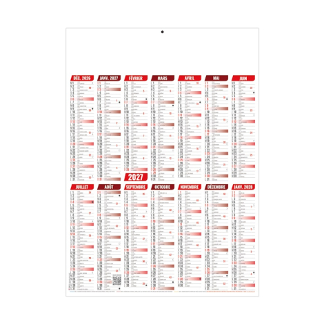 Calendrier bancaire personnalisable 2027 - Marianne