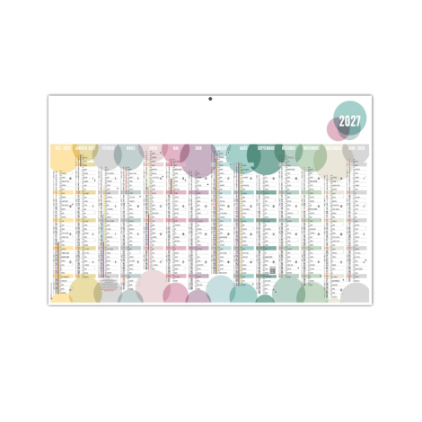 Calendrier bancaire personnalisable 2027 - Bulles
