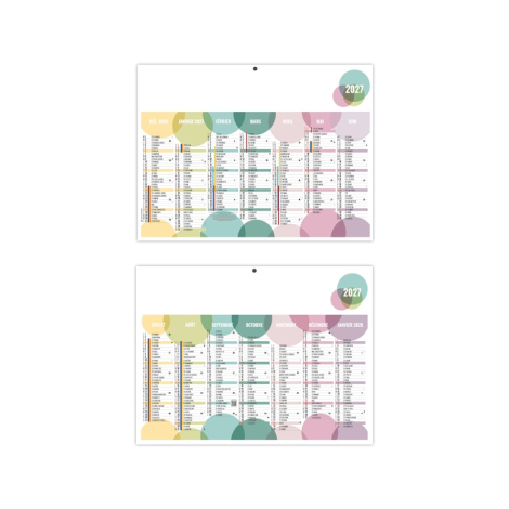 Calendrier bancaire personnalisable 2027 - Bulles