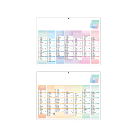 Calendrier bancaire publicitaire personnalisé - PASTEL