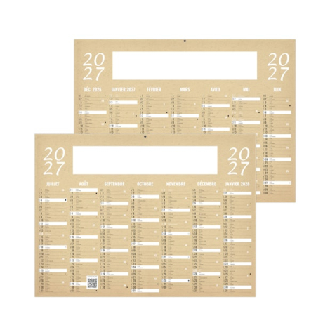 Calendrier bancaire publicitaire Kraft 2027