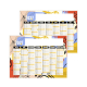 Calendrier bancaire présenté en deux parties superposées avec grande zone rectangulaire blanche visible sur chaque partie, sans 