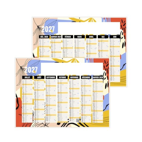 Calendrier bancaire publicitaire Naturel 2027