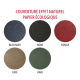 Présentation des coloris disponibles pour la couverture d’agenda effet naturel en bleu nuit, noir, rouge, café et kaki.