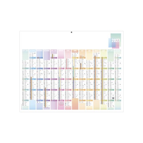 Calendrier scolaire maxi personnalisable - Pastel