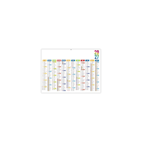 Calendrier scolaire Mini Casimir avec les mois de septembre 2026 à octobre 2027 présentés en colonnes multicolores.