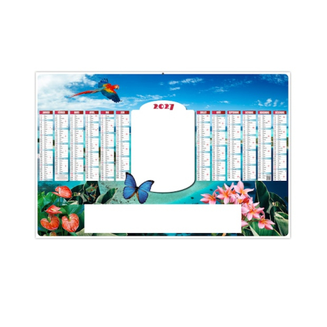 Calendrier bancaire effaçable personnalisable - Tropic