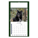 Calendrier illustré d’un chien noir et blanc dans un décor naturel aux couleurs automnales
