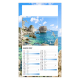 Calendrier illustré d’un paysage thermal avec falaises de Bonifacio et mer turquoise.