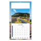 Calendrier publicitaire illustré d’un champ de lavande traversé par un chemin menant à un bâtiment provençal.