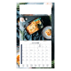 Calendrier personnalisé illustré d’un plat gratiné servi dans un plat rectangulaire.