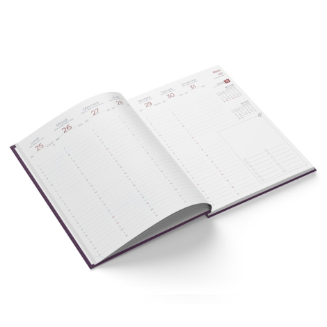 Intérieur d’agenda semainier avec double page de planification hebdomadaire