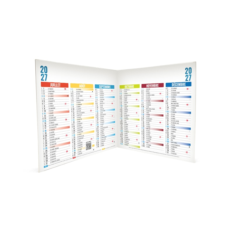 Calendrier bancaire publicitaire Origami carré Arlequin