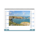 Chevalet de bureau illustré des falaises et criques de Belle-Île-en-Mer.