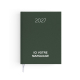 Agenda semainier fermé avec couverture kaki effet naturel et signet textile blanc