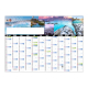 Calendrier planning XXL effaçable illustré de paysages naturels et thermaux avec grille annuelle de 12 mois et zone de marquage 