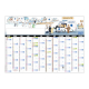 Calendrier planning effaçable XXL illustré sur le thème des ambulanciers avec bande dessinée humoristique, grille annuelle de 12