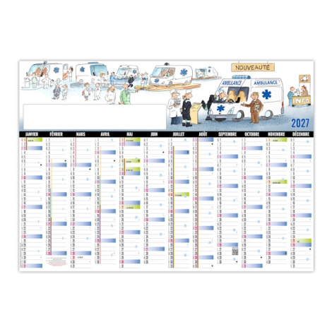 Calendrier effaçable promotionnel - L'ambulancier