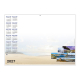Calendrier planning effaçable Horizon 2027 avec mini-calendriers annuels, paysages de France et grande zone de personnalisation.