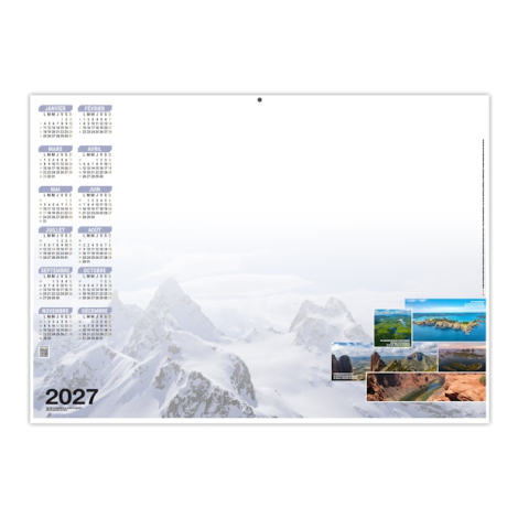 Calendrier bancaire effaçable publicitaire - Tour du Monde