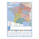 Calendrier planning effaçable 2027 avec carte des régions françaises et grille annuelle de planification.
