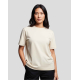 T-shirt femme Hersch écru vu de face avec col rond et pantalon noir, aucune personnalisation visible T-shirt femme Hersch écru vu de face avec col rond et pantalon noir, aucune personnalisation visible