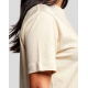T-shirt femme Hersch écru vu en gros plan sur l’épaule et la manche courte avec couture visible, aucune personnalisation apparen T-shirt femme Hersch écru vu en gros plan sur l’épaule et la manche courte avec couture visible, aucune personnalisation apparen