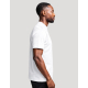 T-shirt homme publicitaire Aurele blanc en coton bio fabriqué en France, vue de profil