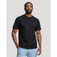 T-shirt homme publicitaire Aurele noir en coton bio fabriqué en France, vue de face.