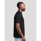 T-shirt homme publicitaire Aurele noir en coton bio fabriqué en France, vue de profil.