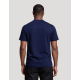 T-shirt homme publicitaire Aurele bleu marine en coton bio fabriqué en France, vue de dos