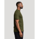 T-shirt homme publicitaire Aurele kaki en coton bio fabriqué en France, vue de profil