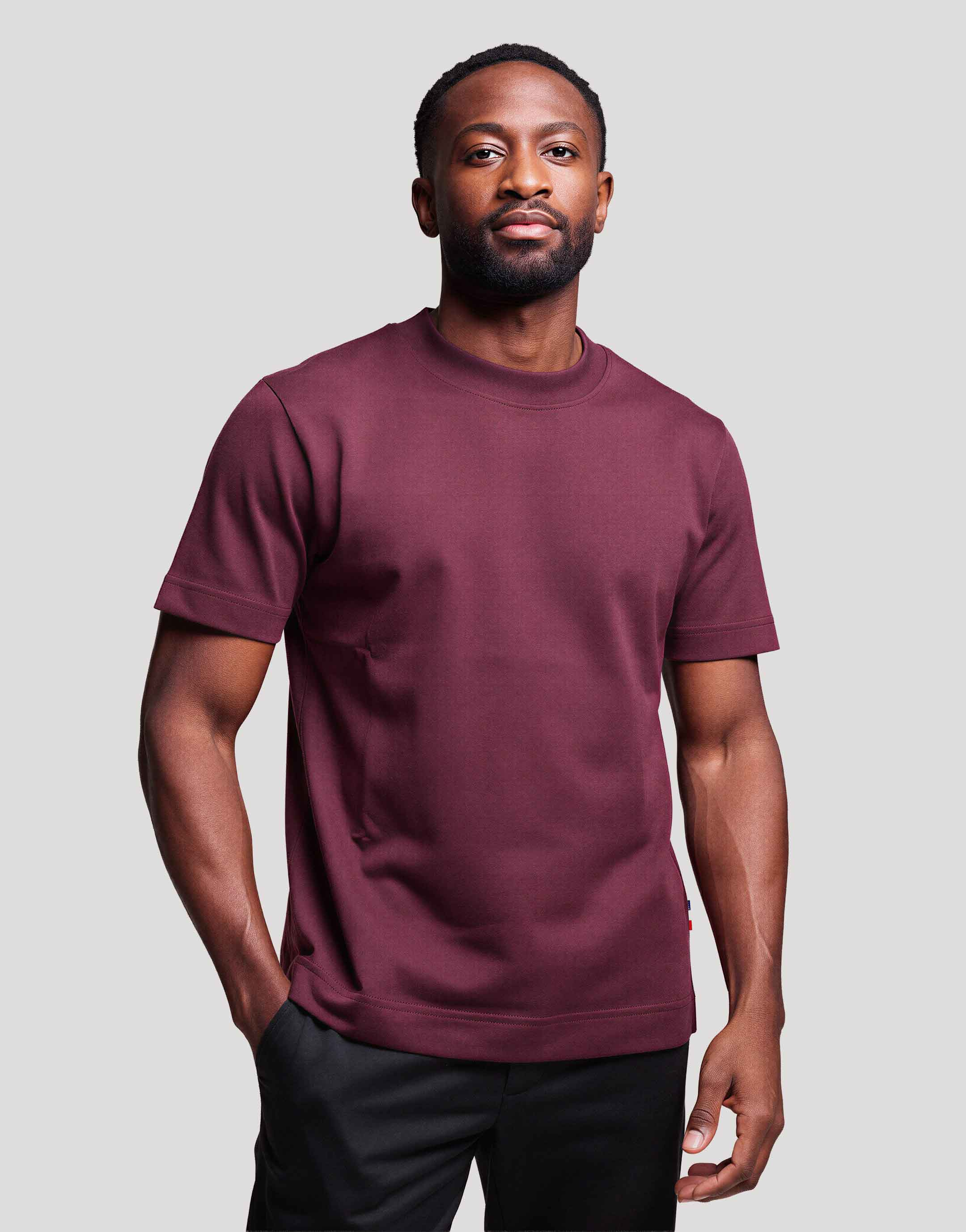 T-shirt homme coton publicitaire Aurele 220 g Bordeaux