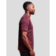 T-shirt homme publicitaire Aurele bordeaux en coton bio fabriqué en France, vue de profil