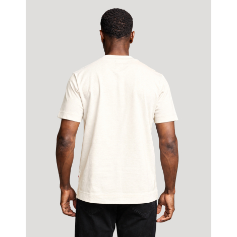 T-shirt homme publicitaire Aurele écru en coton bio fabriqué en France, vue de dos
