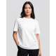 T-shirt femme Hersch blanc présenté de face avec pantalon noir et col rond, sans marquage visible T-shirt femme Hersch blanc présenté de face avec pantalon noir et col rond, sans marquage visible