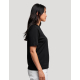 T-shirt femme Hersch noir présenté de profil avec coupe relax et manches courtes, sans marquage visible T-shirt femme Hersch noir présenté de profil avec coupe relax et manches courtes, sans marquage visible