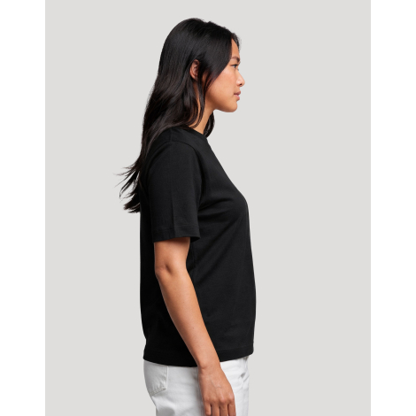 T-shirt femme Hersch noir présenté de profil avec coupe relax et manches courtes, sans marquage visible